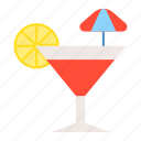 beach, beach drinks, beach scene, cocktail, drinks, juice, punch icon