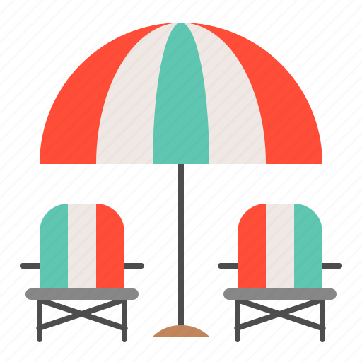 Beach, beach chair, beach scene, beach umbrella, holiday, summer, vacation icon icon - Download on Iconfinder