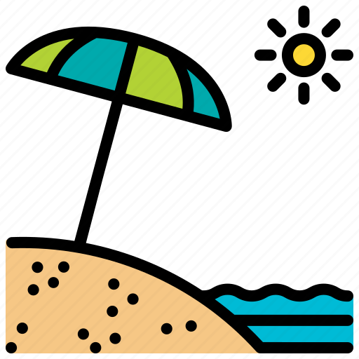 Umbrella, beach, sea, summer, sun, sand icon - Download on Iconfinder