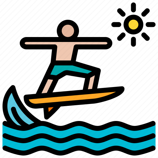 Surfing, people, surfboard, sea, wave, summer icon - Download on Iconfinder