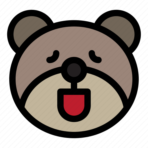Bear, emoji, emoticon, kawaii, relax icon - Download on Iconfinder