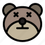 bear, dead, emoji, emoticon, kawaii 