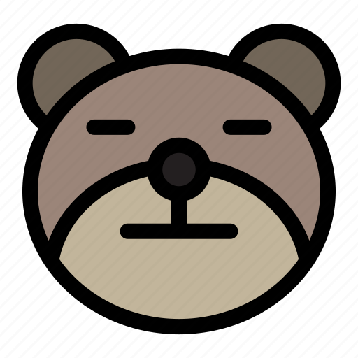 Bear, emoji, emoticon, kawaii, neutral icon - Download on Iconfinder