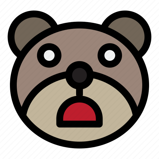 Bear, emoji, emoticon, kawaii, shocked icon - Download on Iconfinder