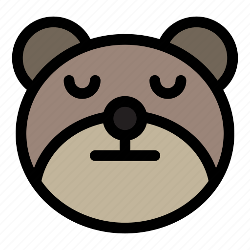 Bear, emoji, emoticon, kawaii, sleep icon - Download on Iconfinder