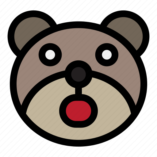 Bear, emoji, emoticon, kawaii, shocked icon - Download on Iconfinder