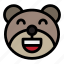 bear, emoji, emoticon, kawaii, laughing 