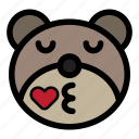 bear, emoji, emoticon, kawaii, kiss
