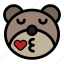 bear, emoji, emoticon, kawaii, kiss 