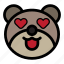 bear, emoji, emoticon, fall in love, kawaii 