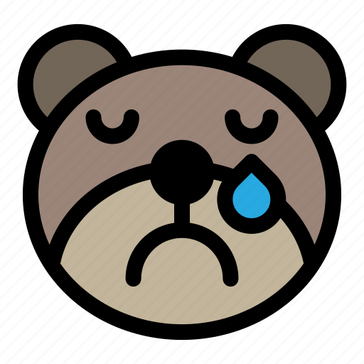 Bear, cry, emoji, emoticon, kawaii icon - Download on Iconfinder