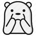 bear, emoji, emoticon, expression, sad