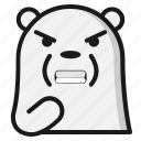 angry, bear, emoji, emoticon, expression