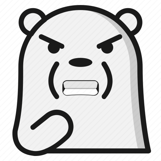 Angry, bear, emoji, emoticon, expression icon - Download on Iconfinder
