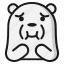 bear, emoji, emoticon, expression, nausea 