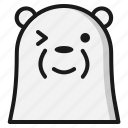bear, emoji, emoticon, expression, flirty