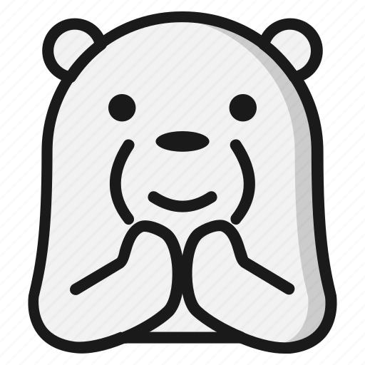 Bear, emoji, emoticon, expression, thanks icon - Download on Iconfinder