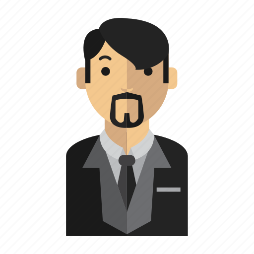 Man, office, suit, beard icon - Download on Iconfinder