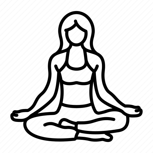Meditation, female, yoga, exercise, lotus position icon - Download on Iconfinder