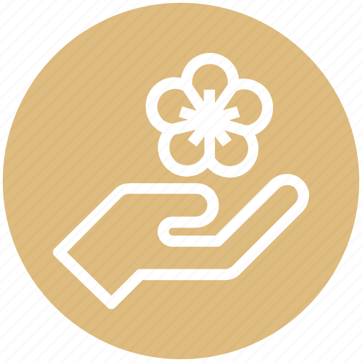 Floral, flower, gesture, hand, palm, pick, spa icon - Download on Iconfinder