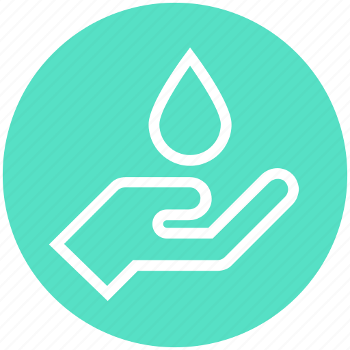 Drop, drop on hand, ecology, hand, lotion, spa, water icon - Download on Iconfinder