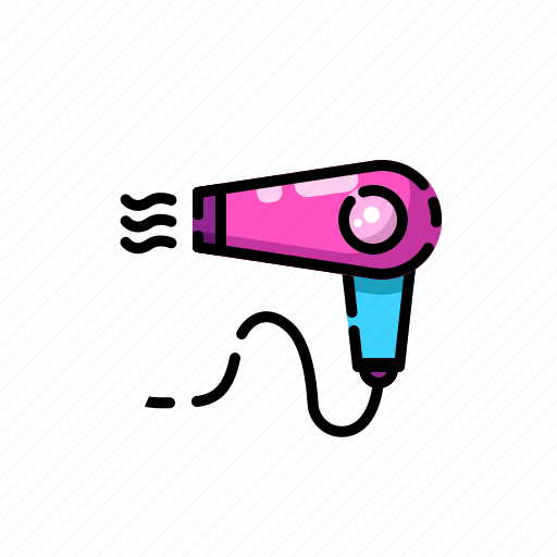 Hair, dryer, blow, hair dryer, blower, salon, hairdryer icon - Download on Iconfinder