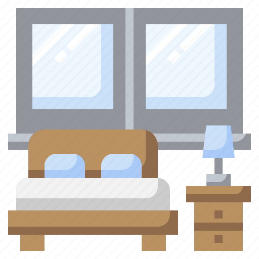 Bedroom, furniture, window, bed, lamp icon - Download on Iconfinder