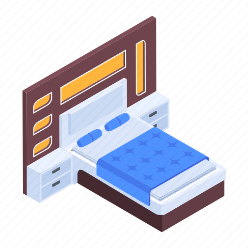 Bed, bedroom furniture, modern bed, bedstead icon - Download on Iconfinder