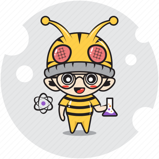 Bee, character, chemistry, costume, emoticon, mascot, science icon - Download on Iconfinder