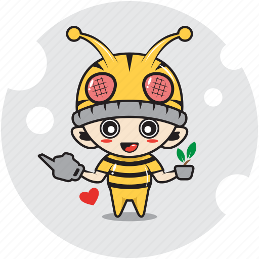 Bee, character, costume, emoticon, landscape, mascot, plant icon - Download on Iconfinder