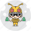 bee, character, costume, emoticon, mascot, money, rich 