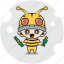bee, certificate, character, costume, emoticon, mascot, trophy 