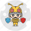 bee, character, costume, emoticon, mascot, mask, psycholgy 