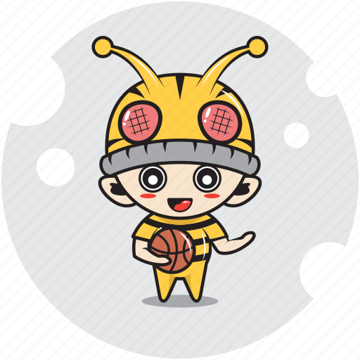 Basketball, bee, character, costume, emoticon, mascot, sport icon - Download on Iconfinder