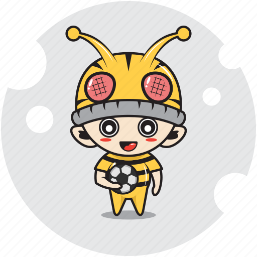 Bee, character, costume, emoticon, football, mascot, soccer icon - Download on Iconfinder