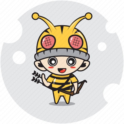 Archer, bee, character, costume, emoticon, mascot, sport icon - Download on Iconfinder