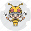 bee, character, costume, emoticon, mascot, music, singing 