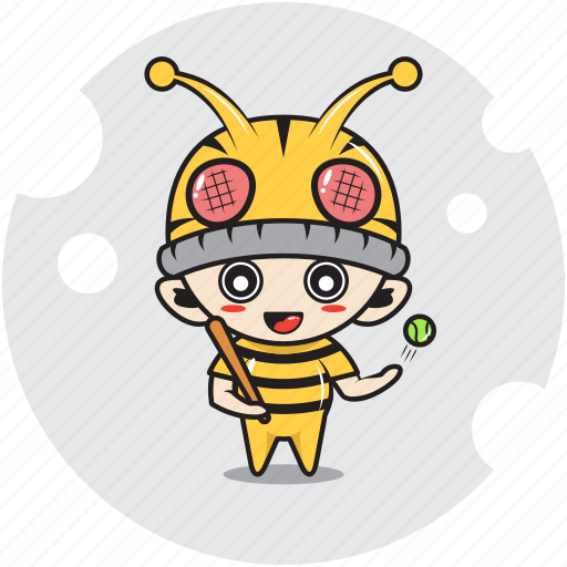 Baseball, bee, character, costume, emoticon, mascot, sport icon - Download on Iconfinder