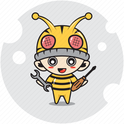 Activity, bee, character, costume, emoticon, mascot, mechanic icon - Download on Iconfinder