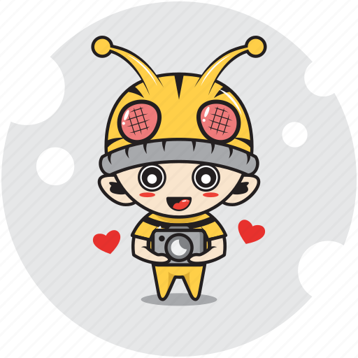 Activity, bee, character, costume, emoticon, mascot, photographer icon - Download on Iconfinder