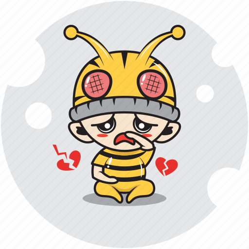 Activity, bee, character, costume, crying, emoticon, mascot icon - Download on Iconfinder