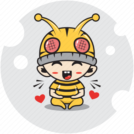 Activity, bee, character, costume, emoticon, laugh, mascot icon - Download on Iconfinder