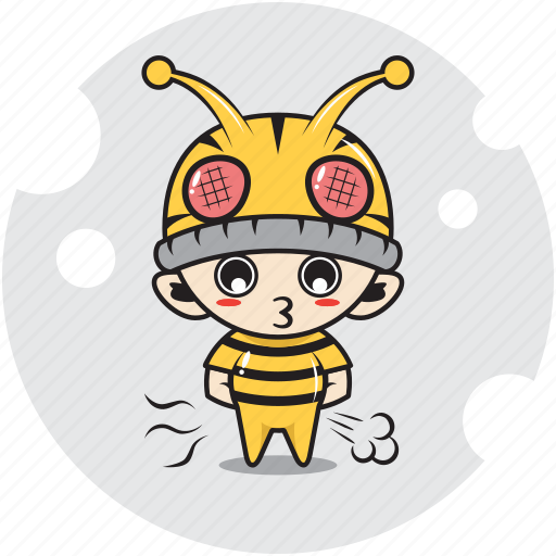 Activity, bee, character, costume, emoticon, fart, mascot icon - Download on Iconfinder