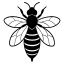 bee, silhouette, vector, illustration, line, art, transparent, background 