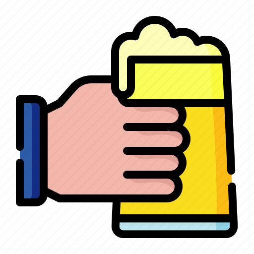 Hand, beer, drink, glass, alcohol, pub icon - Download on Iconfinder