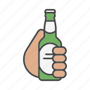 alcohol, ale, beer, bottle, drink, hand, holding