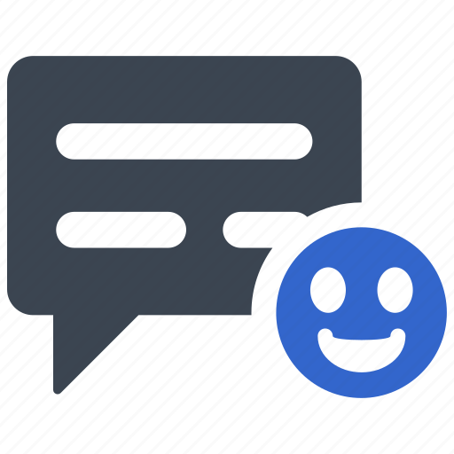 Chat, smile, reaction, smiley, happy, message, online chat icon - Download on Iconfinder