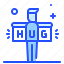 hug, man, relatives, family