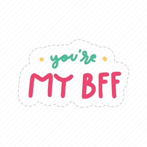 You are my bff, friendship, besties, bff, friends, lettering, typography icon - Download on Iconfinder