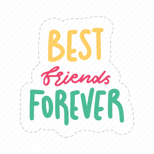 Best friends forever, friendship, besties, bff, friends, lettering, typography icon - Download on Iconfinder